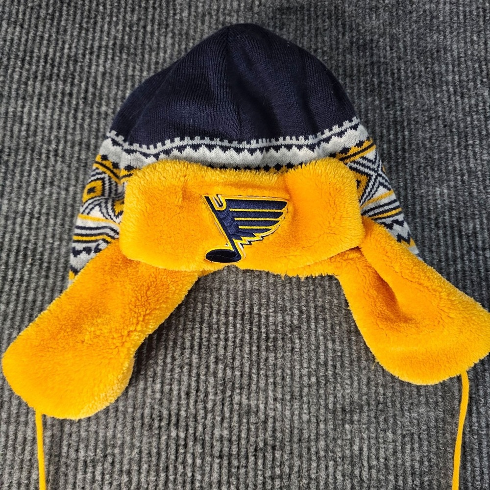 St. Louis Blues Hat Trapper Mens One Size Blue NHL Hockey Ear Flap New Era